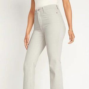 Old Navy Higher High-Rise Off-White Side-Split Flare Jeans for Women New